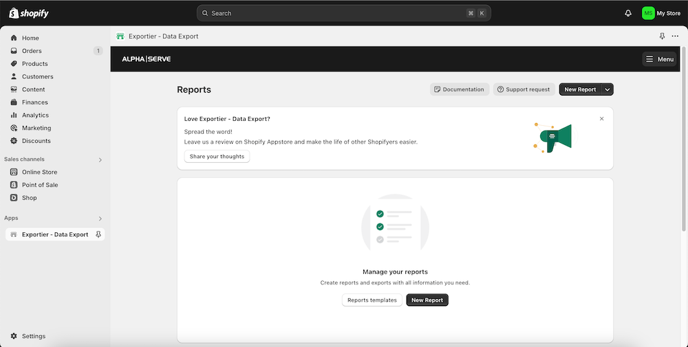 Exportier New Report